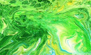 Akrilik akıyor. Rengarenk bir geçmişi var. El çizimi illüstrasyon. 