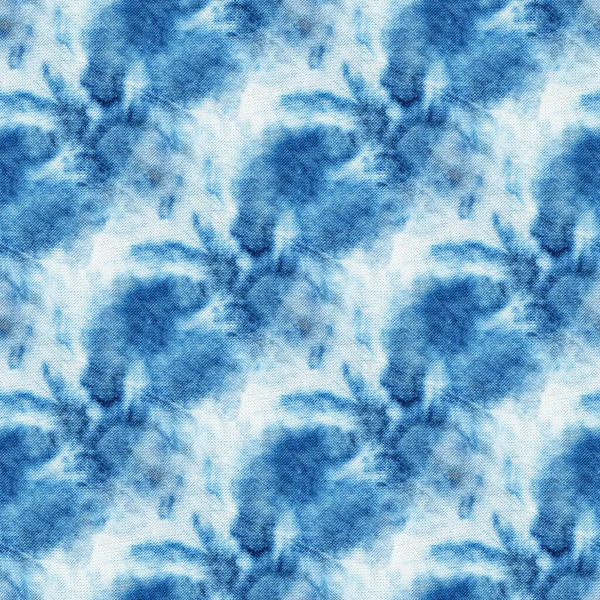 Naadloze Tie Dye Patroon Van Indigo Kleur Witte Zijde Handschilderstoffen — Stockfoto