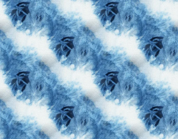 Sömlös Tie Dye Mönster Indigo Färg Vitt Siden Handmålning Tyger — Stockfoto