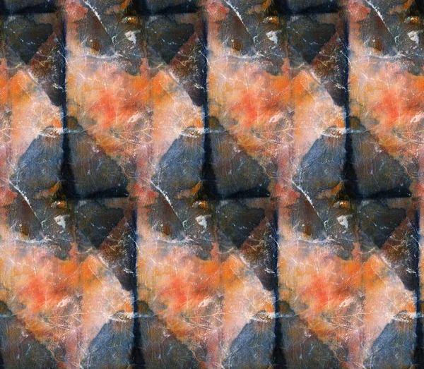 Nahtloses Muster Aus Schwarzer Und Orangefarbener Farbe Auf Weißer Seide — Stockfoto