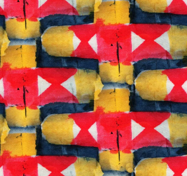 Batik Modèle Sans Couture Avec Dessin Géométrique Illustration Dessinée Main — Photo