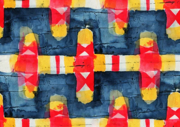 Batik Bezproblémový Vzor Geometrickou Kresbou Ručně Kreslená Ilustrace — Stock fotografie