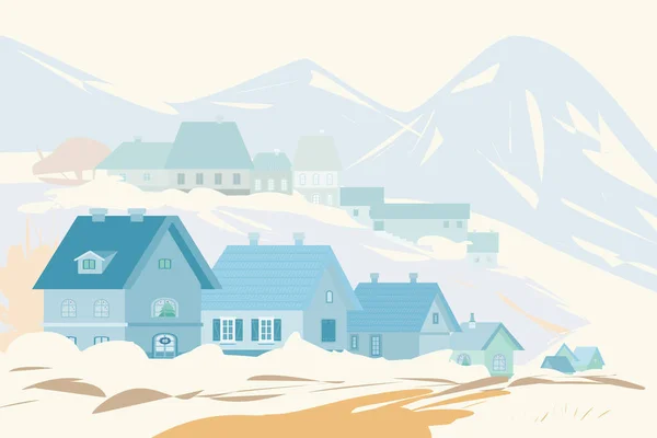 Paisaje Rural Invierno — Vector de stock