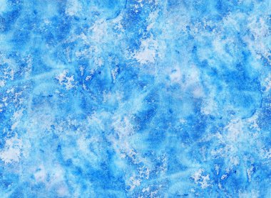 Mavi suluboya lekeli, soyut, pürüzsüz desen. El çizimi illüstrasyon.