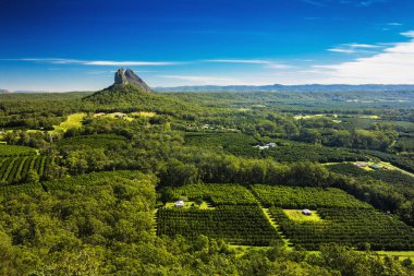 View from the summit of Mount Ngungun, Glass House Mountains, Su clipart