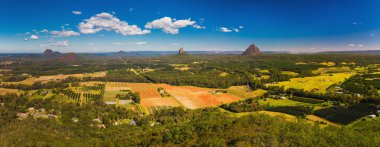 View from the summit of Mount Coochin, Glass House Mountains, Sunshine Coast, Queensland, Australia clipart