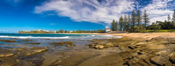 Panorámás Kilátás Nyílik Dicky Beach Caloundra Queensland Ausztrália — Stock Fotó