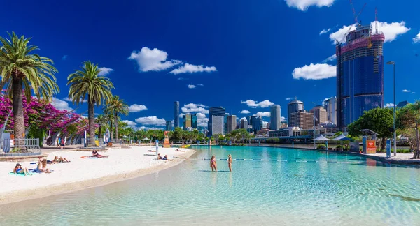 Brisbane Aus Nov 2015 Streets Beach South Bank Parkland Centro —  Fotos de Stock