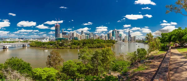 Brisbane Aus Nov 2015 Panoramautsikt Från Kangaroo Punkt Med Utsikt — Stockfoto