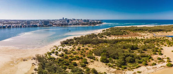 Aerial Drone View Pumicestone Passage Bribie Island Caloundra Sunshine Coast — Stock Photo, Image