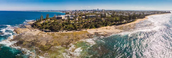 Légi Drone Nézet Shelly Beach Caloundra Sunshine Coast Queensland Ausztrália — Stock Fotó
