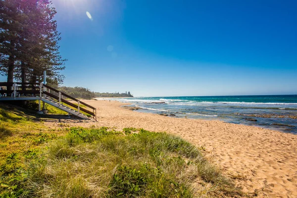 Сонячний Подання Шеллі Пляж Caloundra Sunshine Coast Австралія — стокове фото