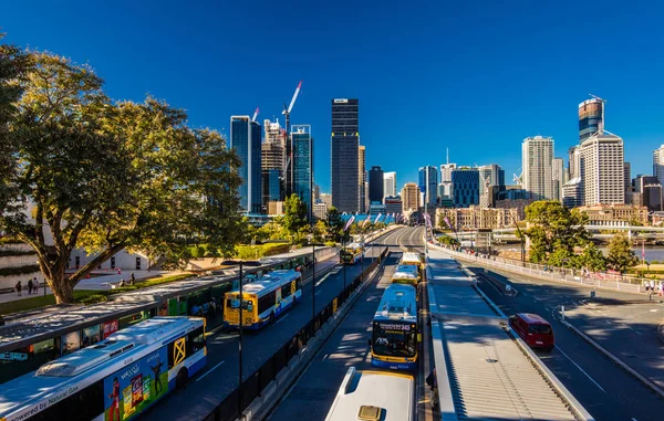 Brisbane Australien Aug 2018 Panoramautsikt Över Brisbane Från South Bank — Stockfoto