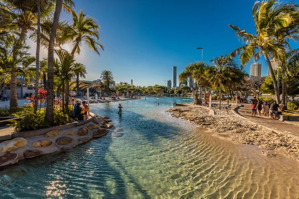 Brisbane Aus Aug 2018 Streets Beach South Bank Parkland Uma — Fotografia de Stock