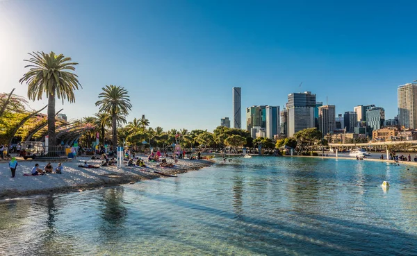 Brisbane Aus Aug 2018 Streets Beach South Bank Parkland Uma — Fotografia de Stock