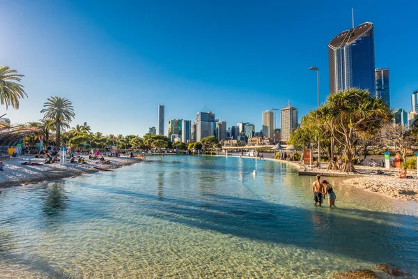 Brisbane Aus Aug 2018 Streets Beach South Bank Parkland Uma — Fotografia de Stock