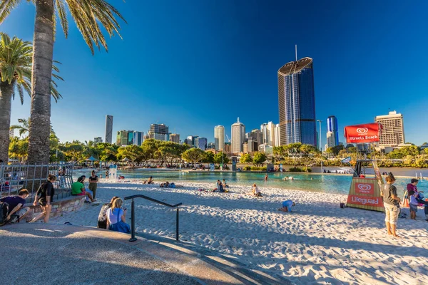 Brisbane Aus Aug 2018 Streets Beach South Bank Parkland Inner — Stock Photo, Image