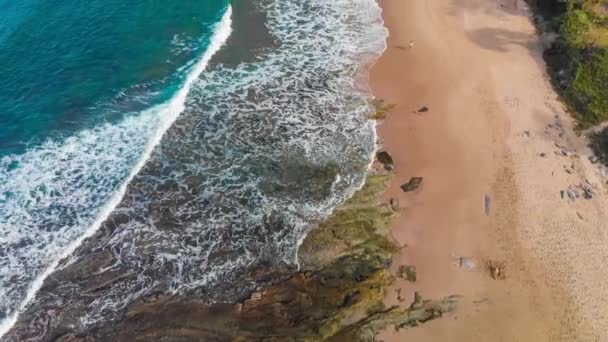Luchtfoto Panoramabeelden Van Dicky Beach Caloundra Queensland Australië — Stockvideo