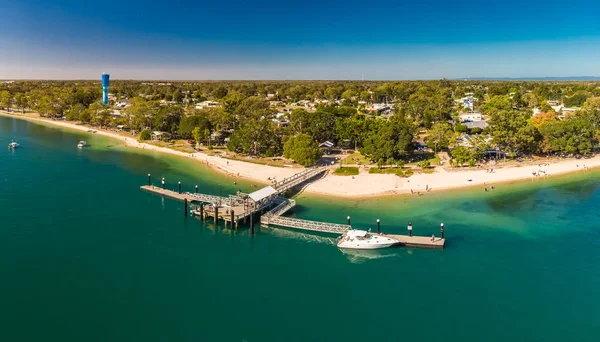 Luchtfoto Van Bongaree Jetty Bribie Eiland Sunshine Coast Queensland Australië — Stockfoto