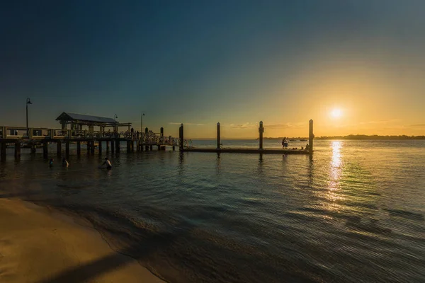 Bribie Island Aus Sept 2018 Praia Perto Cais Bongaree Lado — Fotografia de Stock