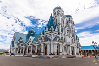 Apia, Samoa - SEPT 30 2016: Cathedral of the immaculate conception in Apia, capital of Samoa. clipart