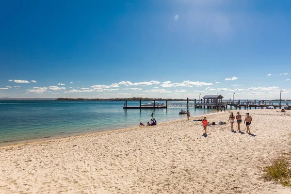 Île Bribie Aus Sept 2018 Plage Près Jetée Bongaree Sur — Photo