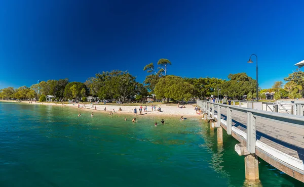 Île Bribie Aus Sept 2018 Plage Près Jetée Bongaree Sur — Photo