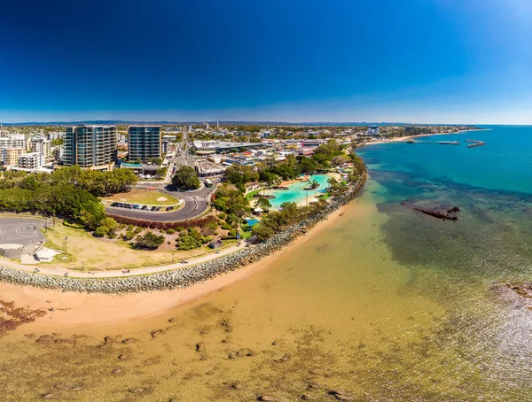 Légi Drone Nézet Település Cove Lagoon Redcliffe Brisbane Ausztrália — Stock Fotó