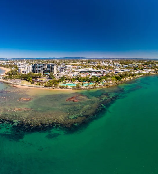 Luchtfoto Drone Weergave Van Afwikkeling Cove Lagune Redcliffe Brisbane Australië — Stockfoto