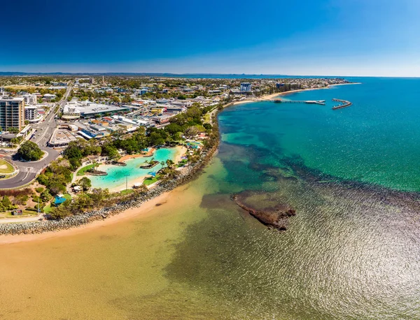 Légi Drone Nézet Település Cove Lagoon Redcliffe Brisbane Ausztrália — Stock Fotó