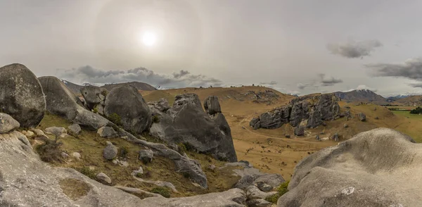 Castle Hill Conservation Area Kura Tawhiti Arthur Pass Formações Rochosas — Fotografia de Stock