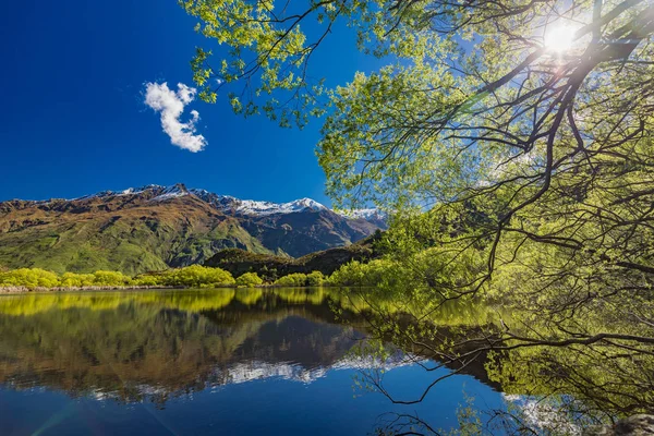 Lago Diamante Parque Nacional Aspiring Cerca Wanaka Nueva Zelanda Visto — Foto de Stock