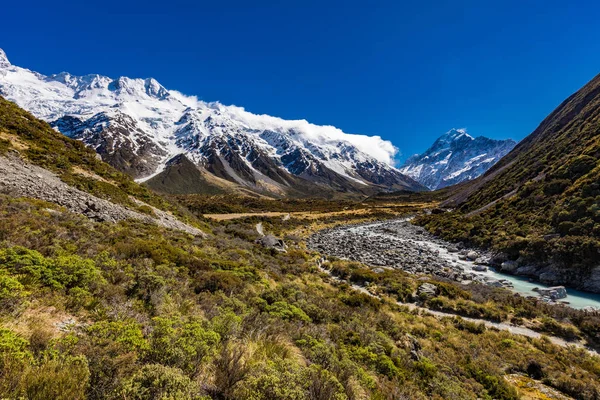 Mouintains Долині Хукер Трек Південному Острові Нової Зеландії Aoraki Національний — стокове фото