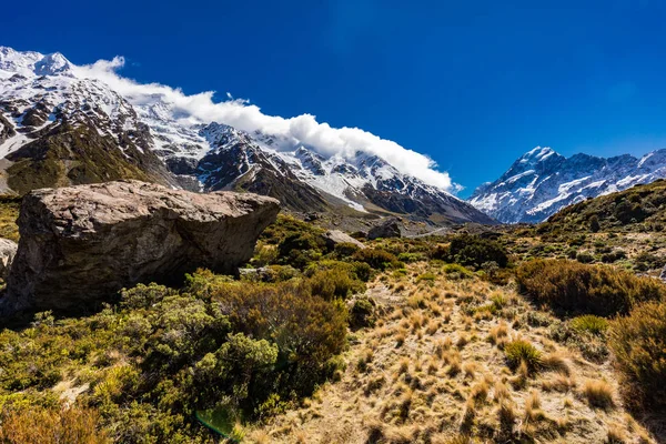 Мбаппе Содержится Траке Hooker Valley Национальном Парке Аораки Новая Зеландия — стоковое фото