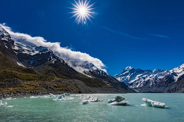 Mouintains Долині Хукер Трек Південному Острові Нової Зеландії Aoraki Національний — стокове фото