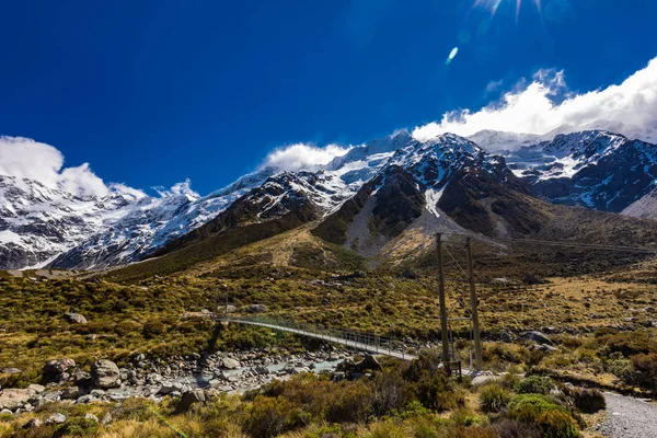 Mouintains Hooker Valley Bijhouden Aoraki Nationaal Park Nieuw Zeeland Zuidereiland — Stockfoto