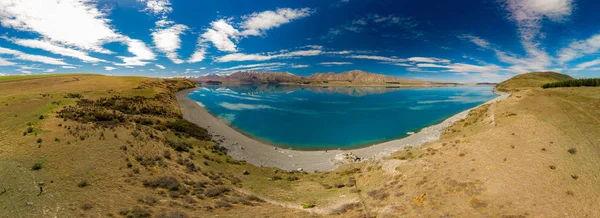 Photos Aériennes Drones Magnifique Lac Tekapo Avec Reflet Ciel Des — Photo