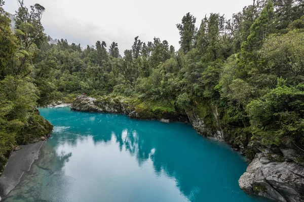 Niebieski Woda Skały Hokitika Gorge Malowniczego Rezerwatu West Coast Południowa — Zdjęcie stockowe