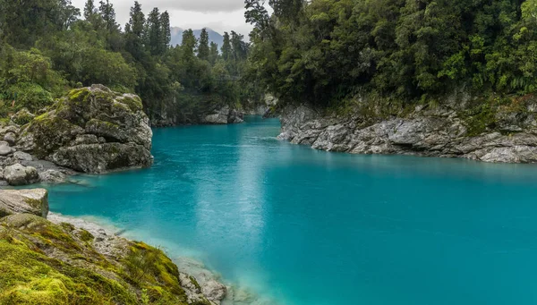 Água Azul Rochas Hokitika Gorge Scenic Reserve Costa Oeste Ilha — Fotografia de Stock