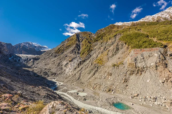 Mountain View Gleccser Folyóra Völgyben Fox Glacier West Coast Zéland — Stock Fotó