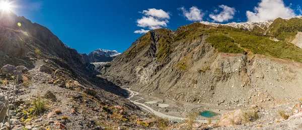 Mountain View Gleccser Folyóra Völgyben Fox Glacier West Coast Zéland — Stock Fotó