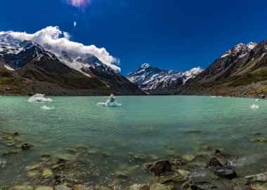 Mouintains in Hooker Valley Track in Aoraki National Park, New Zealand, South Island clipart