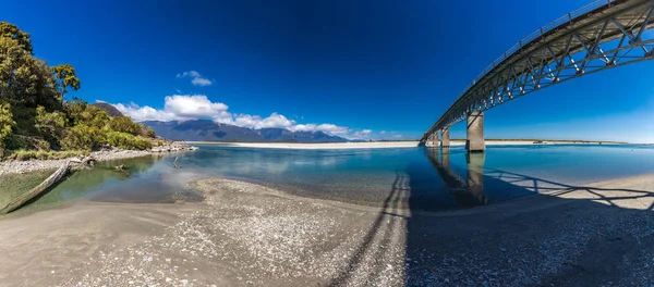 New Zealand Longest One Lane Bridge Haast River South Westland — Stock Photo, Image