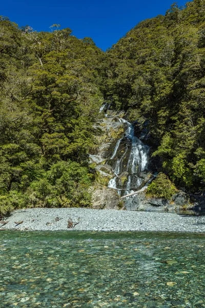 Tarihimin Falls Haast Pass Hedefleyen Milli Parkı Yeni Zelanda Güney — Stok fotoğraf