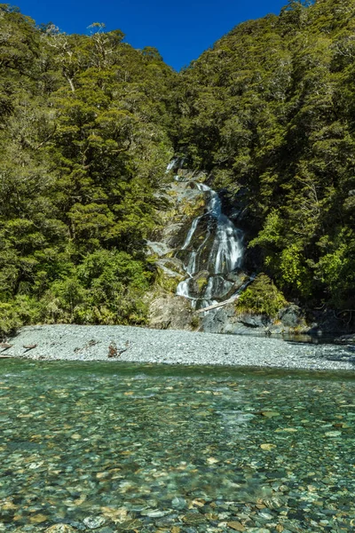 Tarihimin Falls Haast Pass Hedefleyen Milli Parkı Yeni Zelanda Güney — Stok fotoğraf