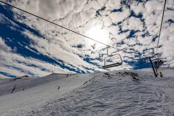 Nieuw Zeeland Bergpanorama Sneeuw Skipistes Gezien Vanaf Coronet Piek Skigebied — Stockfoto