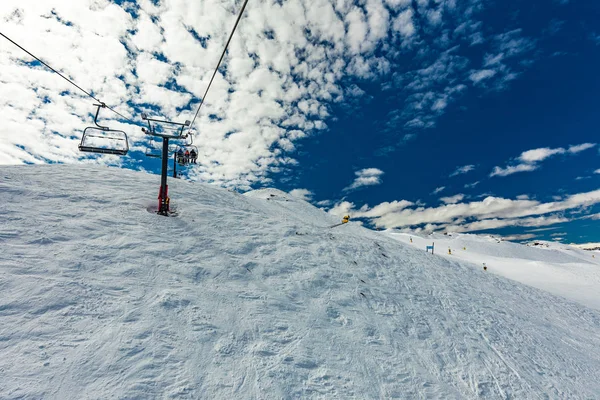 New Zealand Mountain Panorama Snow Ski Slopes Seen Coronet Peak — Stock Photo, Image