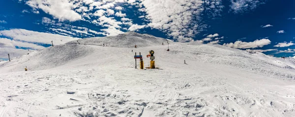 Panorama Montano Neozelandese Piste Sci Sulla Neve Visti Dalla Località — Foto Stock