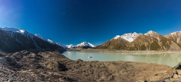 Kék Tavak Hegyek Tasman Völgye Sétáljon Tasman Gleccserre South Island — Stock Fotó