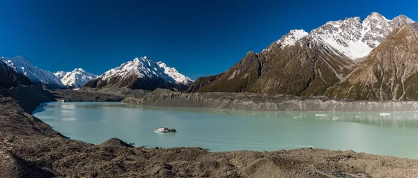 Laghi Blu Montagne Sulla Tasman Valley Walk Tasman Glacier View — Foto Stock